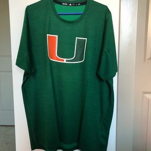 NWT - green University of Miami Mens T Shirt
